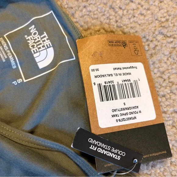 The North Face Olive Green Graphic Women's Tank Top - Picture 3 of 4